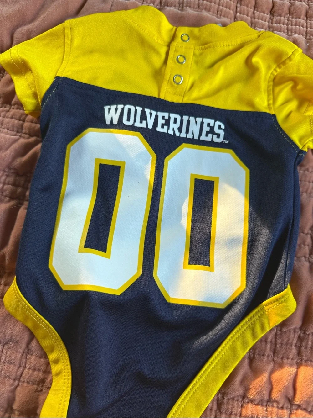 Rivalry Threads navy and yellow Baby One-Piece Bodysuit with M Logo